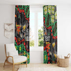 Personalized Penrith Panthers Window Curtain Aboriginal Pattern with Graffiti Style Design