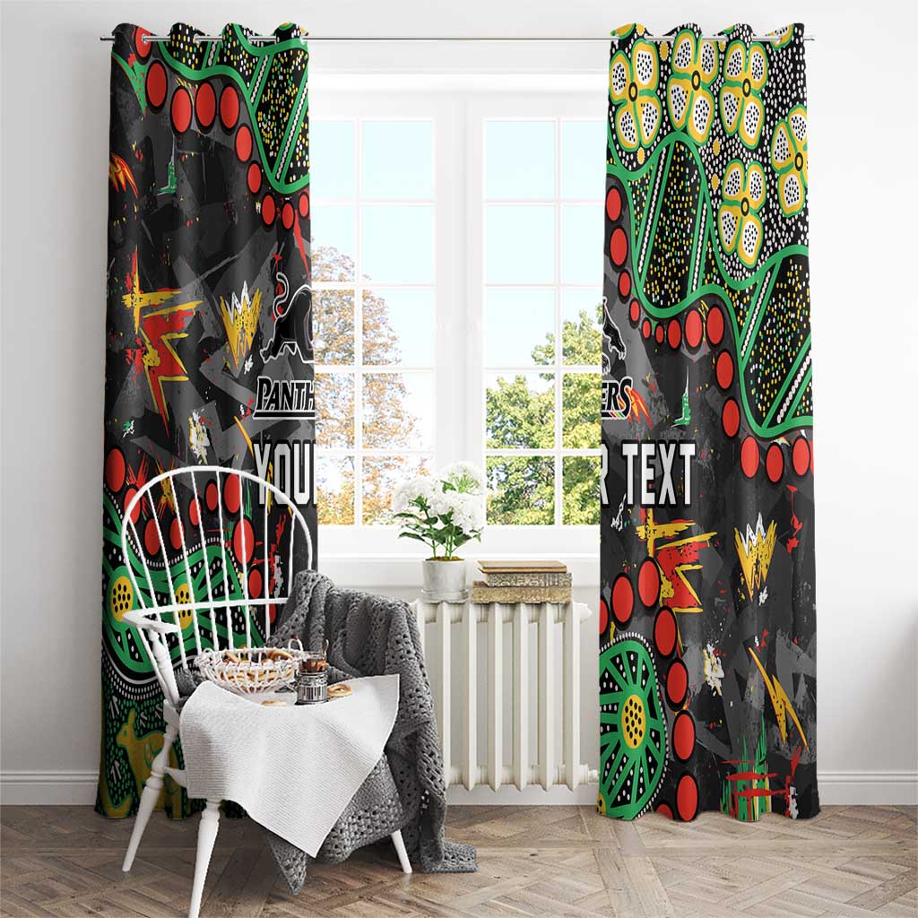 Personalized Penrith Panthers Window Curtain Aboriginal Pattern with Graffiti Style Design