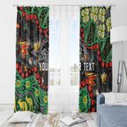 Personalized Penrith Panthers Window Curtain Aboriginal Pattern with Graffiti Style Design
