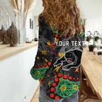 Personalized Penrith Panthers Women Casual Shirt Aboriginal Pattern with Graffiti Style Design