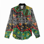 Personalized Penrith Panthers Women Casual Shirt Aboriginal Pattern with Graffiti Style Design