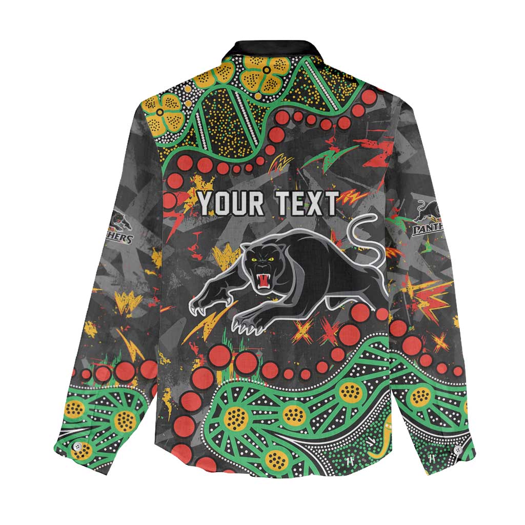 Personalized Penrith Panthers Women Casual Shirt Aboriginal Pattern with Graffiti Style Design