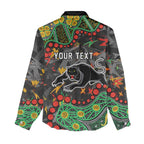Personalized Penrith Panthers Women Casual Shirt Aboriginal Pattern with Graffiti Style Design