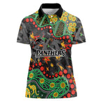 Personalized Penrith Panthers Women Polo Shirt Aboriginal Pattern with Graffiti Style Design