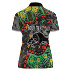 Personalized Penrith Panthers Women Polo Shirt Aboriginal Pattern with Graffiti Style Design