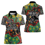 Personalized Penrith Panthers Women Polo Shirt Aboriginal Pattern with Graffiti Style Design