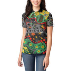 Personalized Penrith Panthers Women Polo Shirt Aboriginal Pattern with Graffiti Style Design