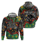 Personalized Penrith Panthers Zip Hoodie Aboriginal Pattern with Graffiti Style Design