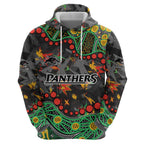 Personalized Penrith Panthers Zip Hoodie Aboriginal Pattern with Graffiti Style Design
