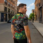 Personalized Penrith Panthers Zipper Polo Shirt Aboriginal Pattern with Graffiti Style Design