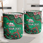 Personalized South Sydney Rabbitohs Laundry Basket Aboriginal Pattern with Graffiti Style Design