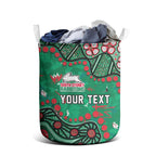 Personalized South Sydney Rabbitohs Laundry Basket Aboriginal Pattern with Graffiti Style Design