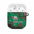 Personalized South Sydney Rabbitohs AirPods Case Aboriginal Pattern with Graffiti Style Design