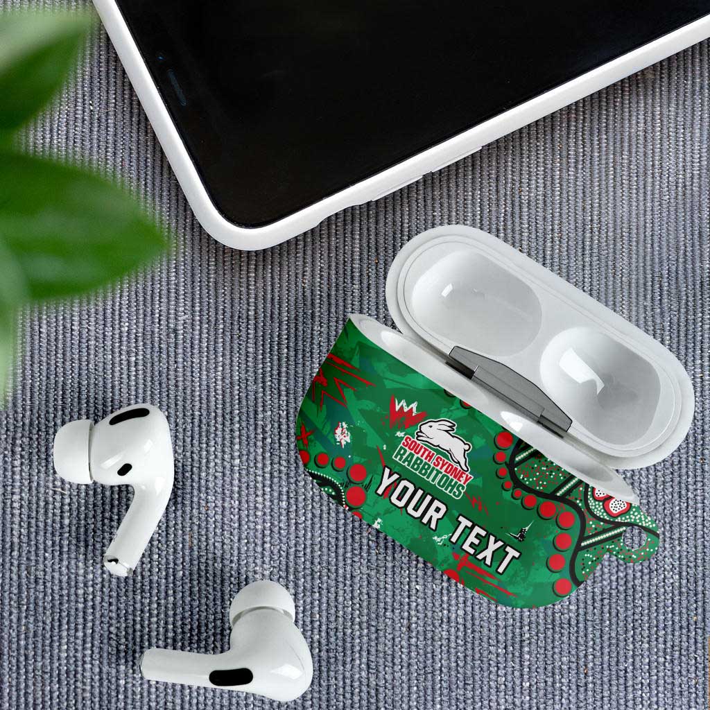 Personalized South Sydney Rabbitohs AirPods Case Aboriginal Pattern with Graffiti Style Design