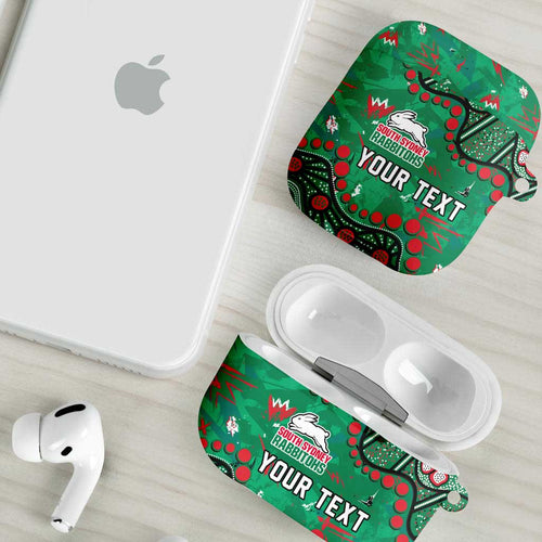 Personalized South Sydney Rabbitohs AirPods Case Aboriginal Pattern with Graffiti Style Design