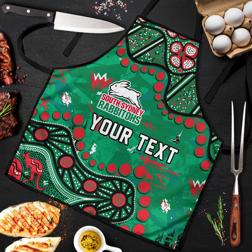 Personalized South Sydney Rabbitohs Apron Aboriginal Pattern with Graffiti Style Design