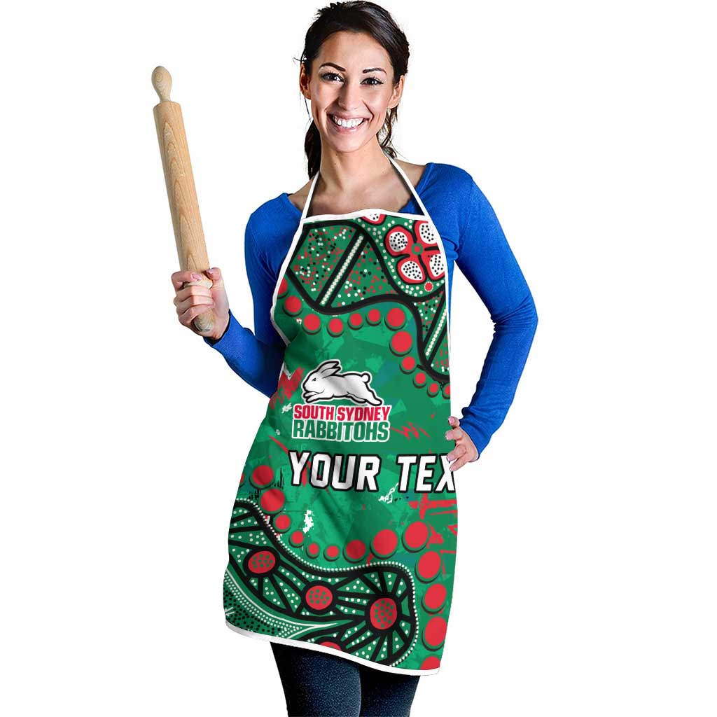 Personalized South Sydney Rabbitohs Apron Aboriginal Pattern with Graffiti Style Design
