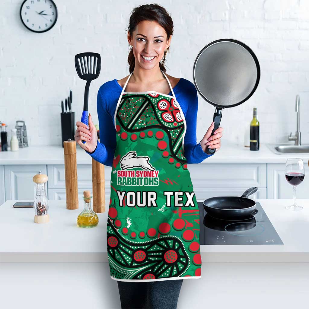Personalized South Sydney Rabbitohs Apron Aboriginal Pattern with Graffiti Style Design
