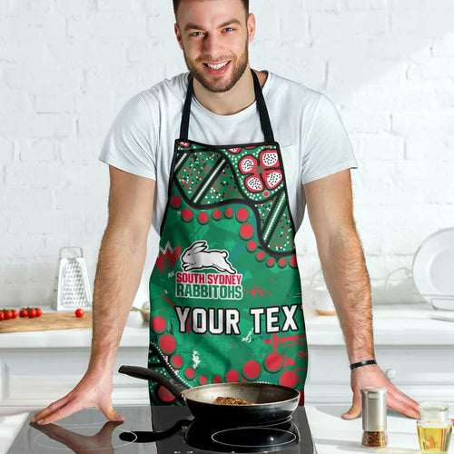 Personalized South Sydney Rabbitohs Apron Aboriginal Pattern with Graffiti Style Design