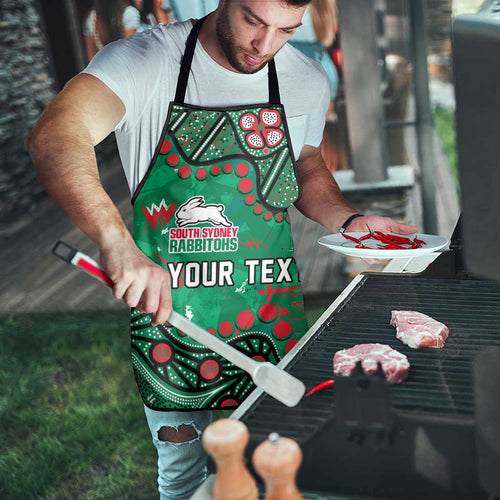 Personalized South Sydney Rabbitohs Apron Aboriginal Pattern with Graffiti Style Design