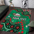 Personalized South Sydney Rabbitohs Area Rug Aboriginal Pattern with Graffiti Style Design