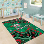 Personalized South Sydney Rabbitohs Area Rug Aboriginal Pattern with Graffiti Style Design
