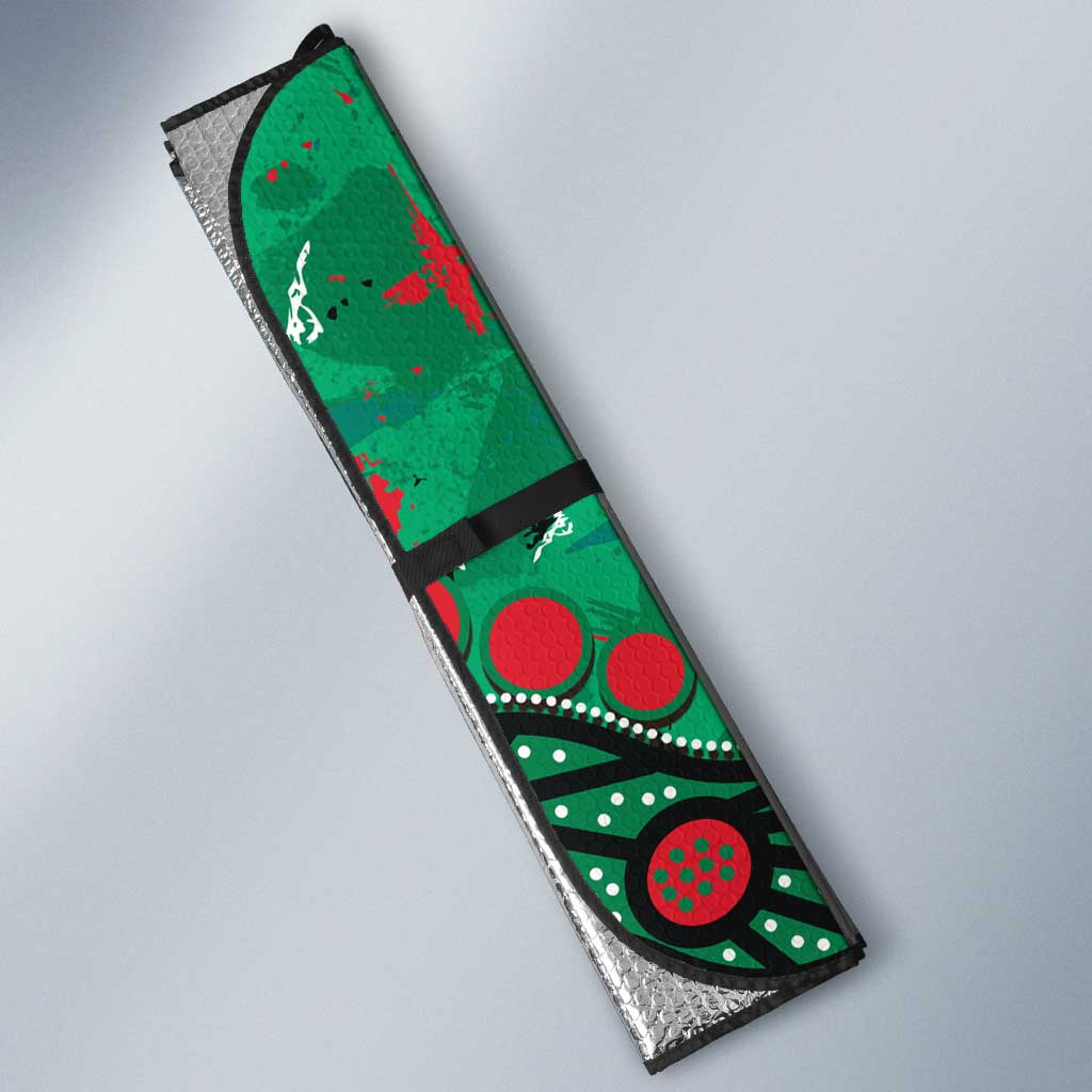 Personalized South Sydney Rabbitohs Auto Sun Shade Aboriginal Pattern with Graffiti Style Design