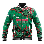 Personalized South Sydney Rabbitohs Baseball Jacket Aboriginal Pattern with Graffiti Style Design