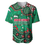 Personalized South Sydney Rabbitohs Baseball Jersey Aboriginal Pattern with Graffiti Style Design