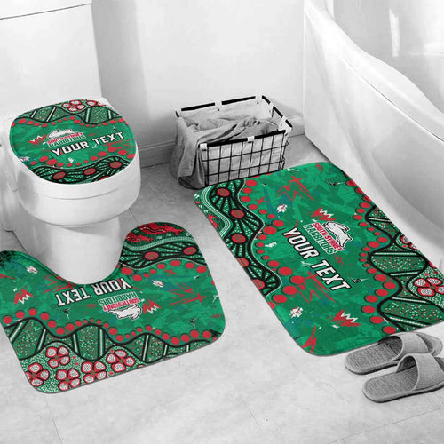 Personalized South Sydney Rabbitohs Bathroom Set Aboriginal Pattern with Graffiti Style Design