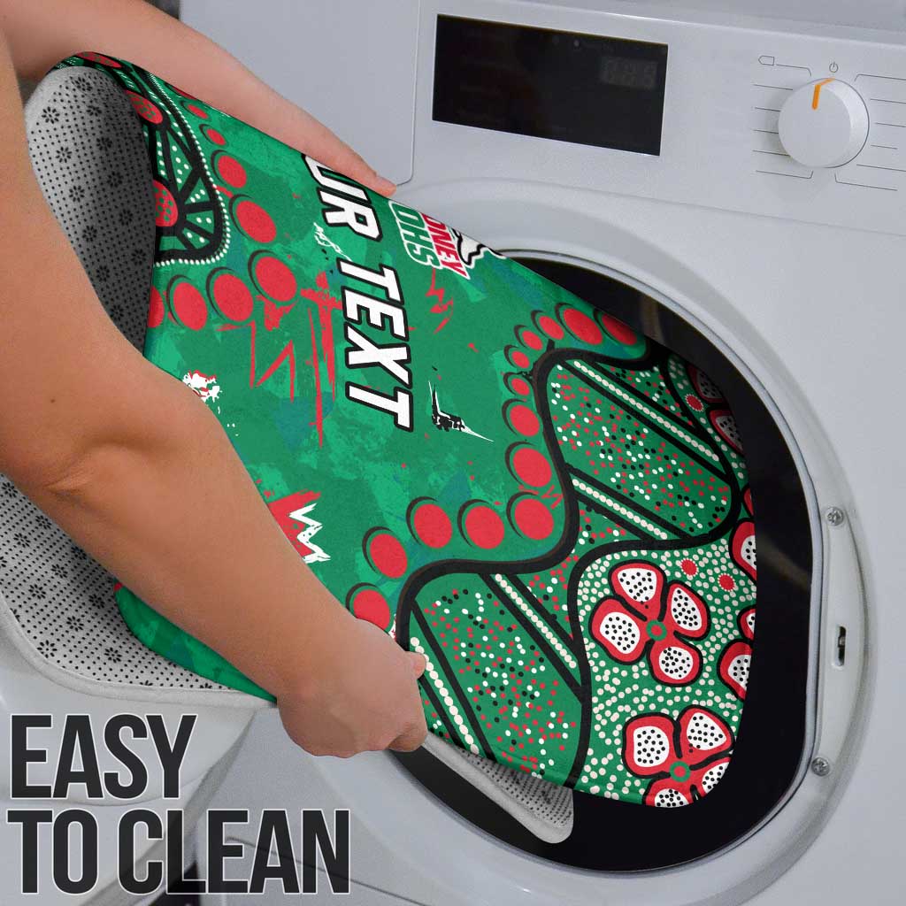 Personalized South Sydney Rabbitohs Bathroom Set Aboriginal Pattern with Graffiti Style Design