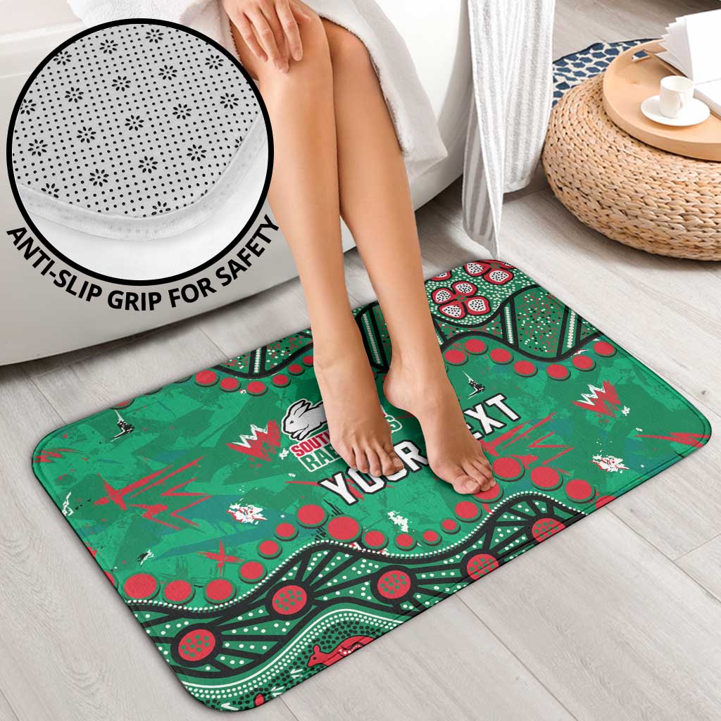 Personalized South Sydney Rabbitohs Bathroom Set Aboriginal Pattern with Graffiti Style Design