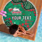 Personalized South Sydney Rabbitohs Beach Blanket Aboriginal Pattern with Graffiti Style Design