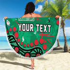 Personalized South Sydney Rabbitohs Beach Blanket Aboriginal Pattern with Graffiti Style Design