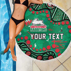 Personalized South Sydney Rabbitohs Beach Blanket Aboriginal Pattern with Graffiti Style Design