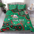 Personalized South Sydney Rabbitohs Bedding Set Aboriginal Pattern with Graffiti Style Design