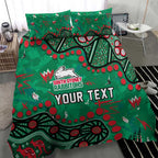 Personalized South Sydney Rabbitohs Bedding Set Aboriginal Pattern with Graffiti Style Design