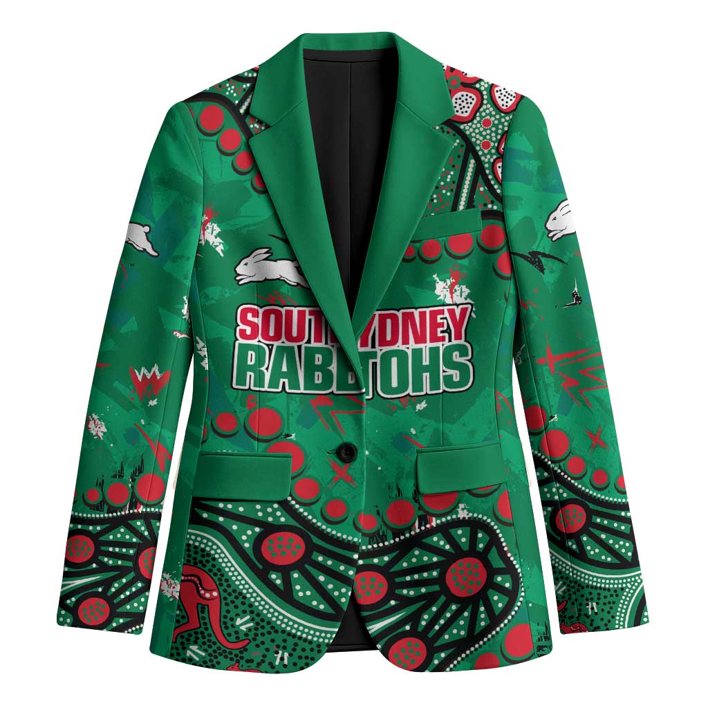 Personalized South Sydney Rabbitohs Blazer Aboriginal Pattern with Graffiti Style Design