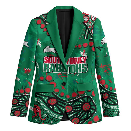 Personalized South Sydney Rabbitohs Blazer Aboriginal Pattern with Graffiti Style Design
