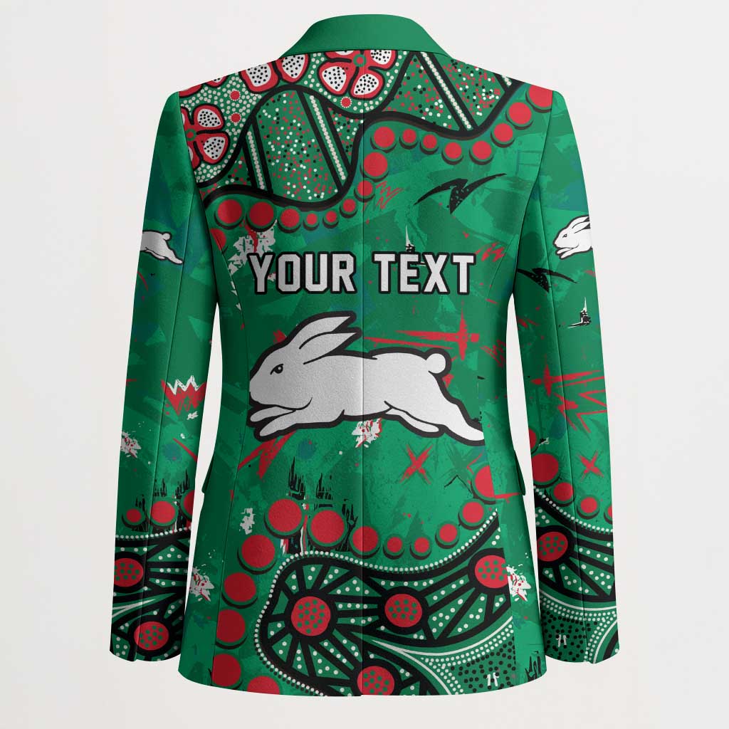 Personalized South Sydney Rabbitohs Blazer Aboriginal Pattern with Graffiti Style Design