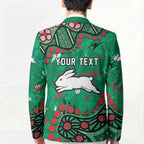 Personalized South Sydney Rabbitohs Blazer Aboriginal Pattern with Graffiti Style Design