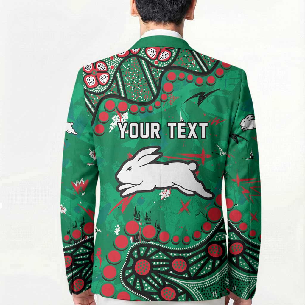 Personalized South Sydney Rabbitohs Blazer Aboriginal Pattern with Graffiti Style Design