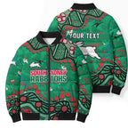 Personalized South Sydney Rabbitohs Bomber Puffer Jacket Aboriginal Pattern with Graffiti Style Design