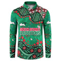 Personalized South Sydney Rabbitohs Button Sweatshirt Aboriginal Pattern with Graffiti Style Design