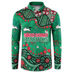 Personalized South Sydney Rabbitohs Button Sweatshirt Aboriginal Pattern with Graffiti Style Design