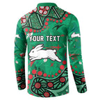 Personalized South Sydney Rabbitohs Button Sweatshirt Aboriginal Pattern with Graffiti Style Design