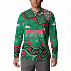 Personalized South Sydney Rabbitohs Button Sweatshirt Aboriginal Pattern with Graffiti Style Design