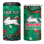Personalized South Sydney Rabbitohs 4 in 1 Can Cooler Tumbler Aboriginal Pattern with Graffiti Style Design