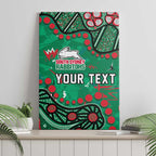 Personalized South Sydney Rabbitohs Canvas Wall Art Aboriginal Pattern with Graffiti Style Design