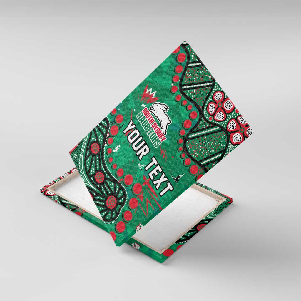 Personalized South Sydney Rabbitohs Canvas Wall Art Aboriginal Pattern with Graffiti Style Design